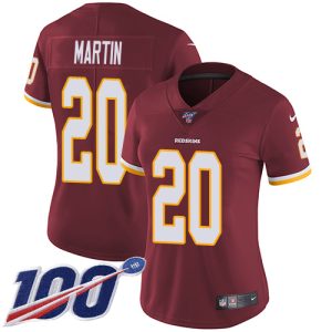 Delightful Commanders #20 Quan Martin Burgundy Red Team Color Women's Stitched NFL 100th Season Vapor Limited Jersey
